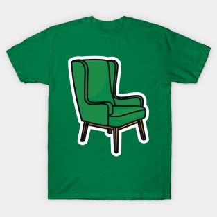 Modern Sofa Chair, Armchair Sticker design vector illustration. Interior furniture object icon concept. Comfortable Sitting Sofa sticker design logo with shadow. T-Shirt